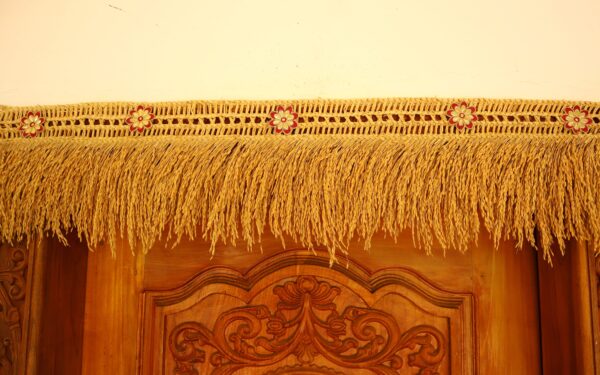 Paddy Door Toran with Maroon Flowers - Image 3
