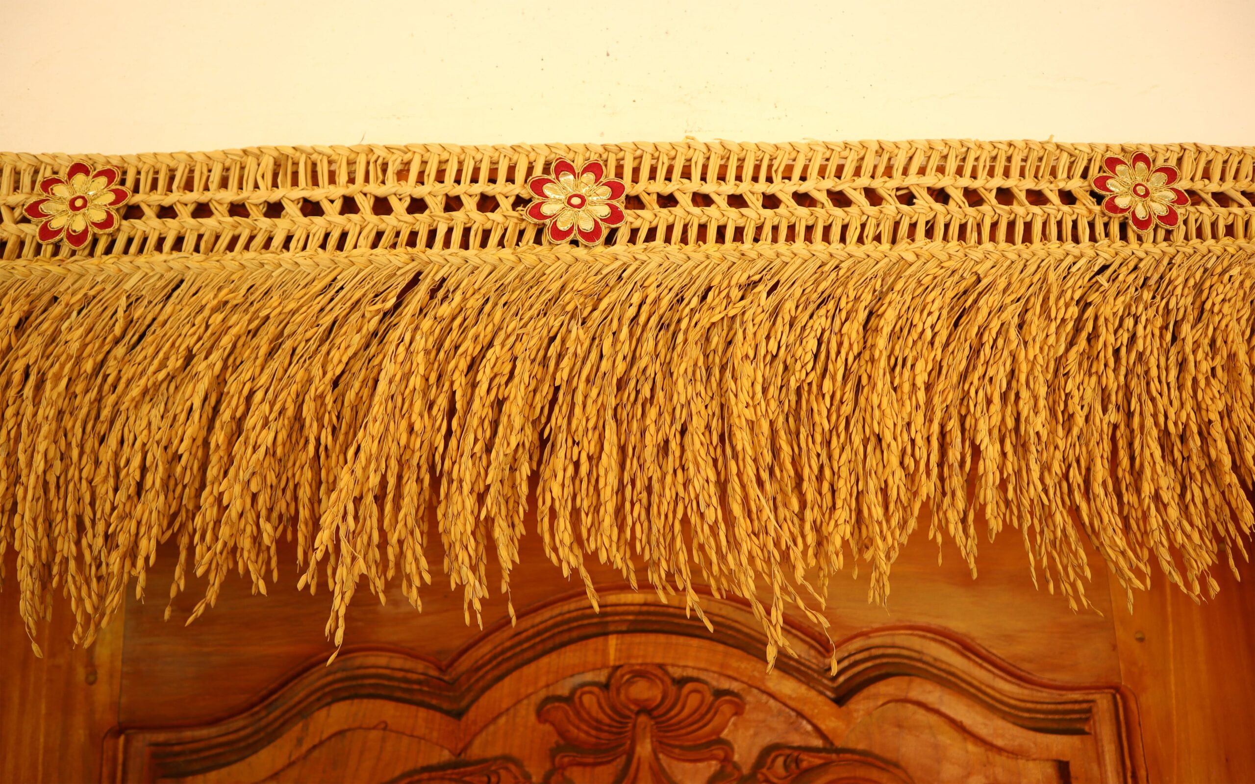 Paddy Door Toran with Maroon Flowers - Image 6